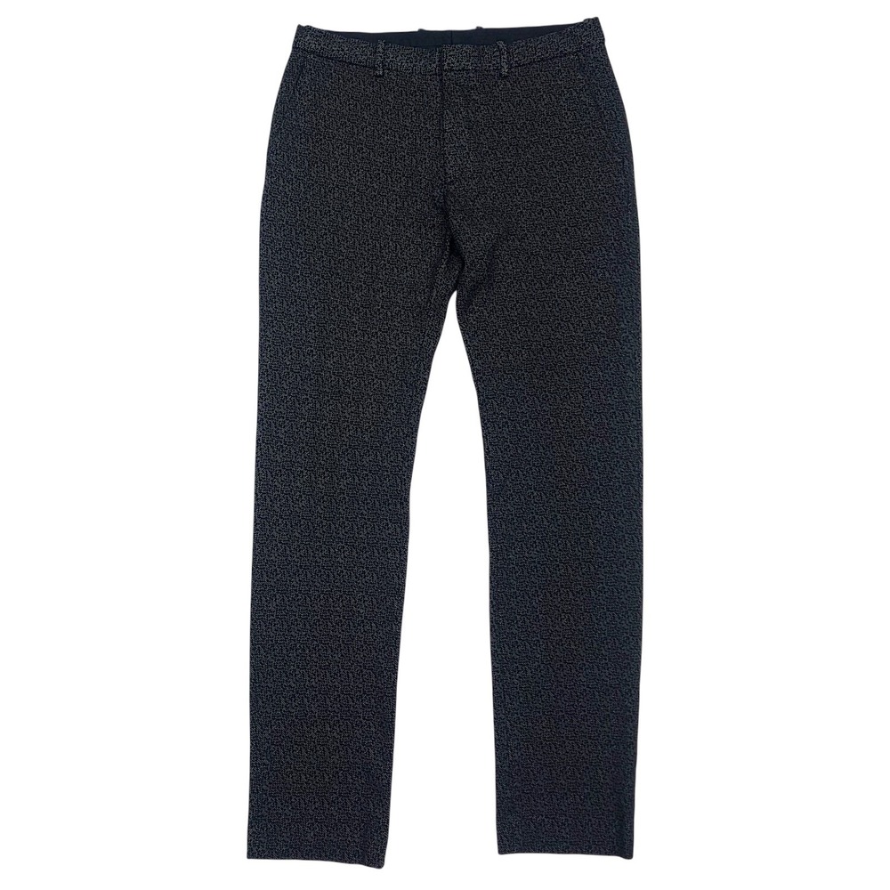 Theory Payton Pants Mens 32 Herringbone Ponte Black Viscose Polyamide 32x31.5